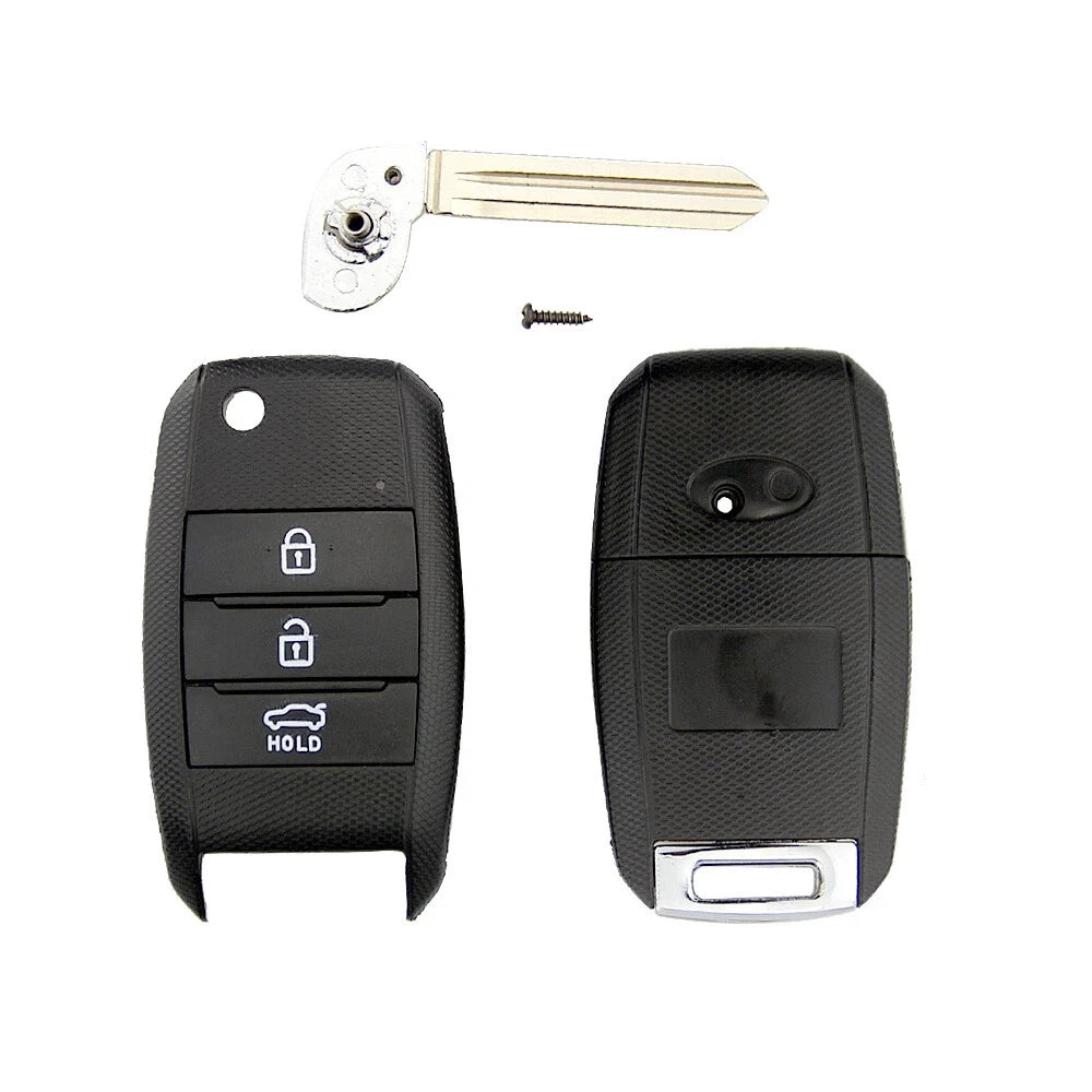 Guscio Chiave Compatibile Kia 3 o 4 Tasti Cover Ricambio ABS Con Lama A Scatto Per Sportage Venga Rio Picanto Ceed Sorento