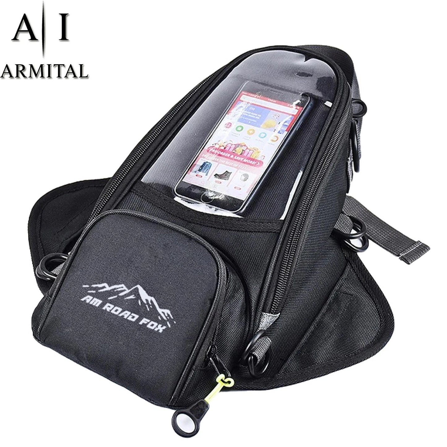 Borsa Serbatoio Moto Universale Impermeabile con Porta Smartphone Touch Screen e Resistenza Termica Certificata Oxford