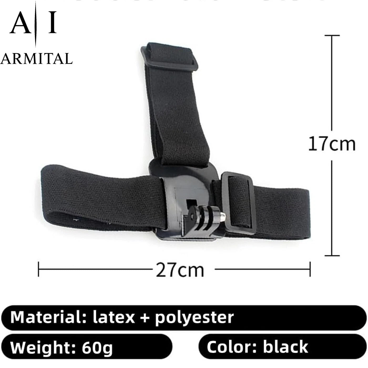 Fascia Testa e Cappello Regolabile per GoPro e Action Cam Supporto Antiscivolo
