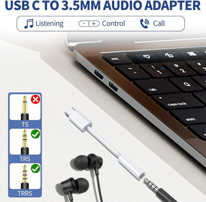 Adattatore USB-C a Jack 3.5mm DAC Alta Fedeltà per iPhone 16 Samsung e Pixel