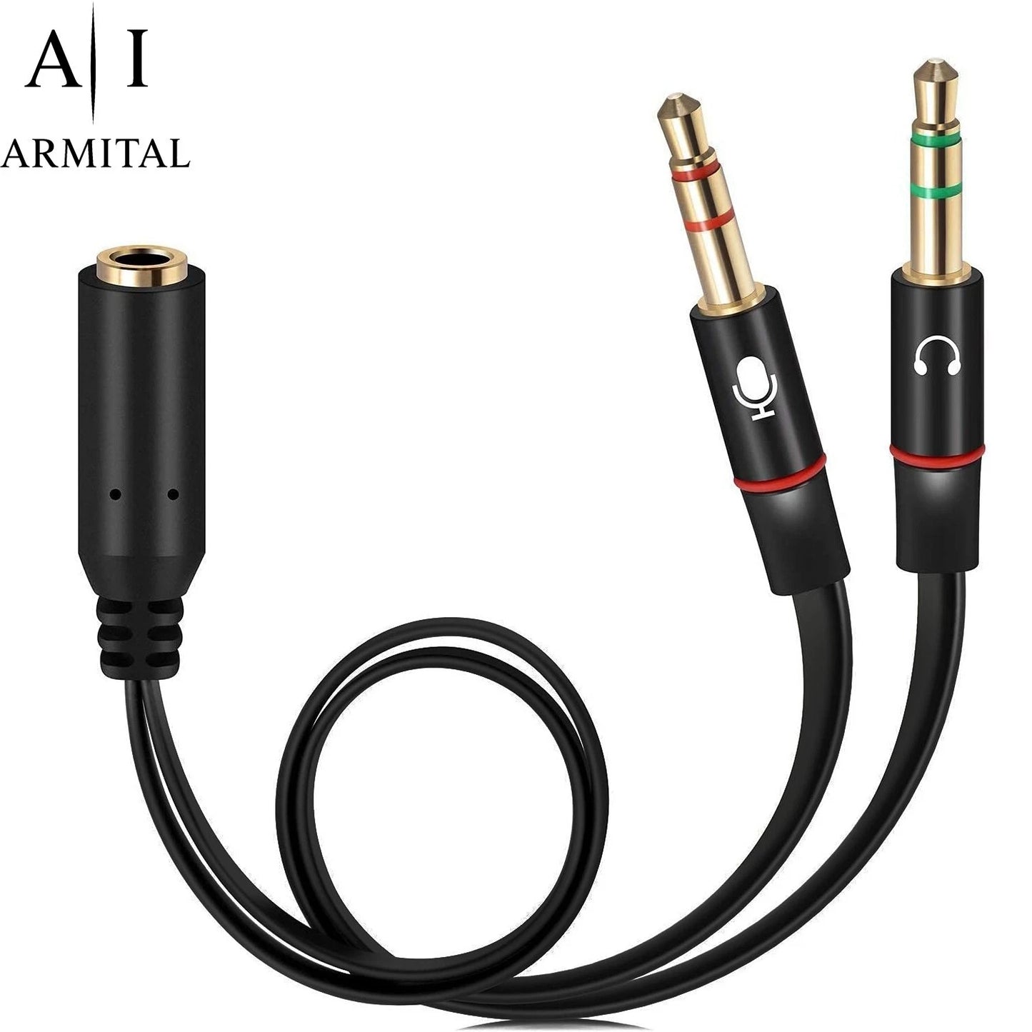 Adattatore Sdoppiatore Audio Jack 3.5mm Y Cavo per Cuffie e Microfono PC Laptop