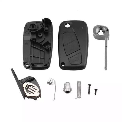 Guscio Chiave Telecomando Compatibile Fiat Panda Punto Bravo Qubo - Scocca 3 Tasti Con Lama A Scatto Da Fresare - Ricambio Alta Qualità