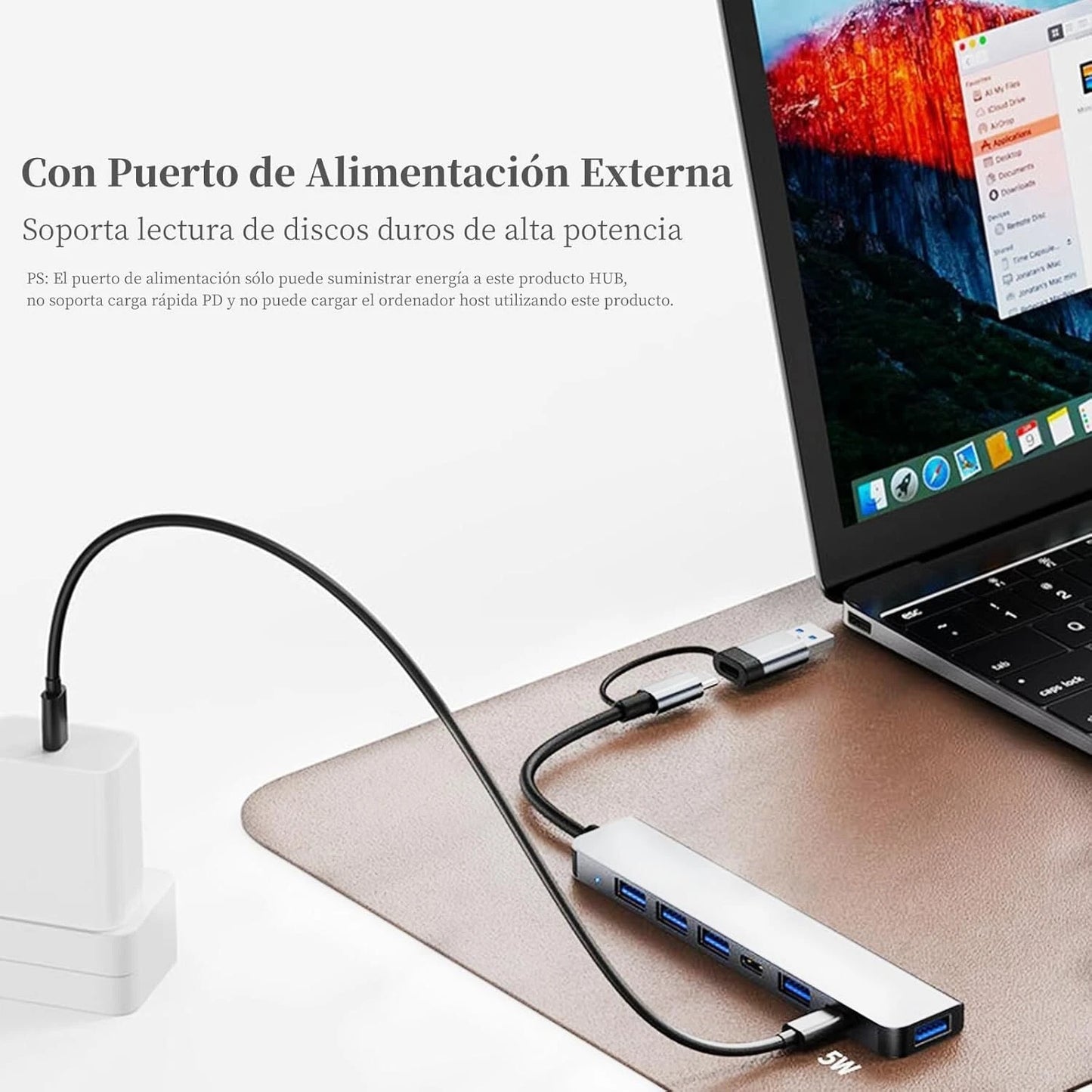 Hub USB-C 8 in 2 Docking Station Universale in Alluminio per MacBook PC e Laptop - Adattatore Multigiunzione Alta Velocità 10Gbps con Ricarica Power Delivery