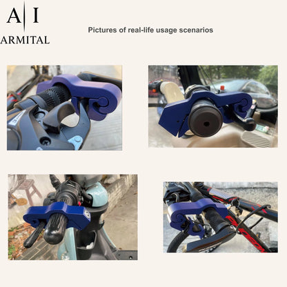 Blocco Antifurto per Manubrio Moto e Scooter in Alluminio CNC Universale Robusto e Portatile