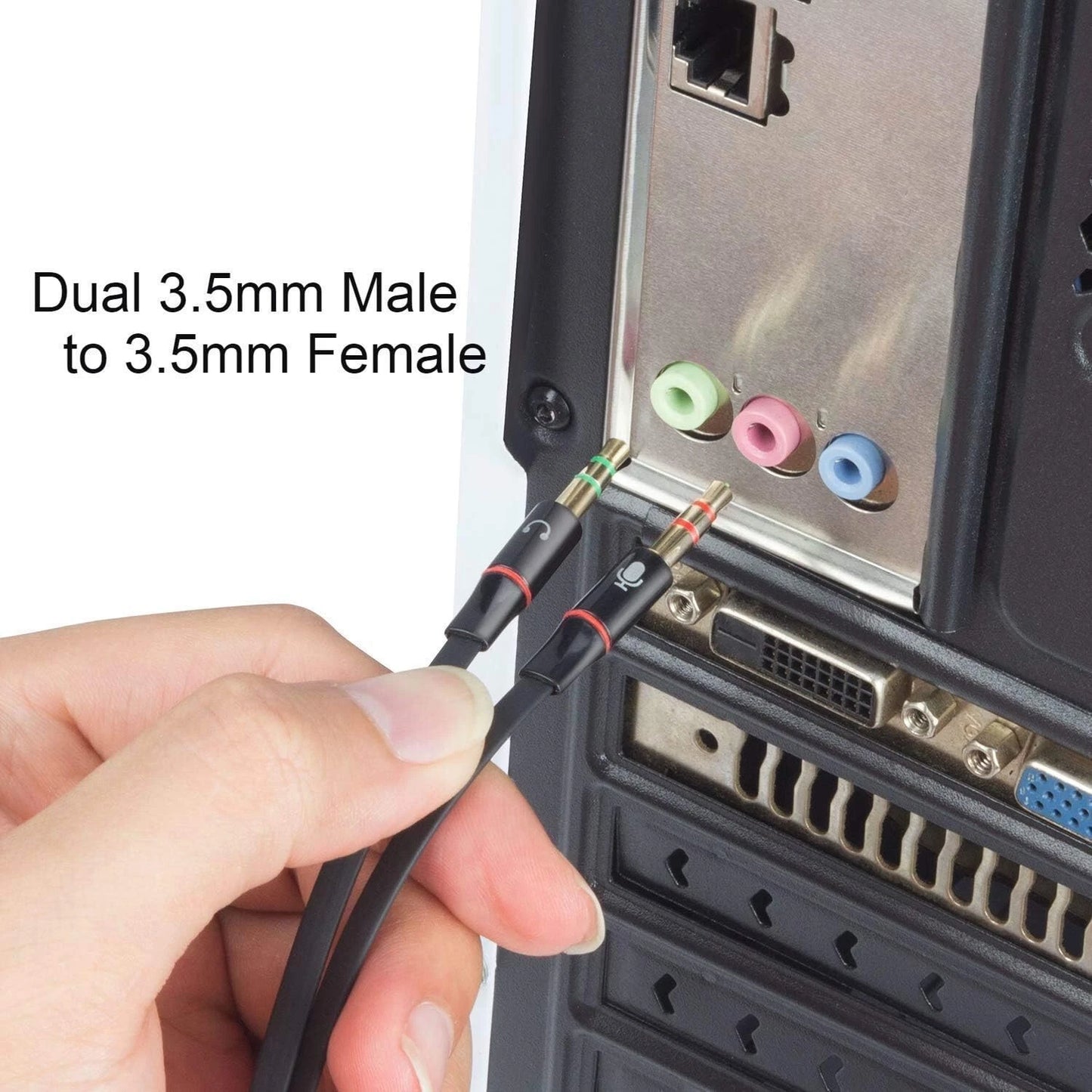Adattatore Sdoppiatore Audio Jack 3.5mm Y Cavo per Cuffie e Microfono PC Laptop