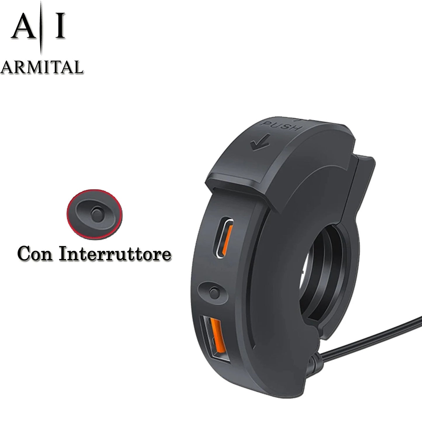 Caricatore Moto USB C e QC3.0 48W Impermeabile IP65 Presa 12V 24V Universale