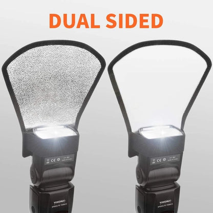 Diffusore Flash Universale Riflettore Argento e Bianco per Canon Nikon Sony