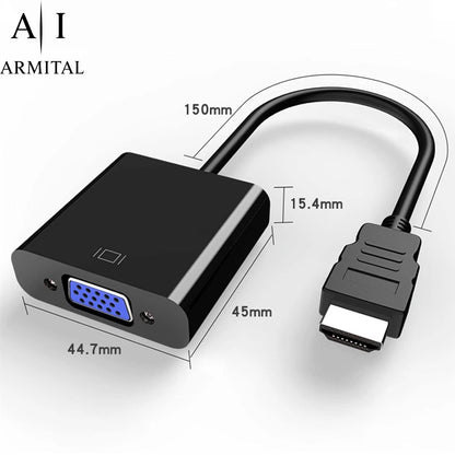 Adattatore HDMI Maschio a VGA Femmina 1080P Full HD per Laptop PC e Smart TV
