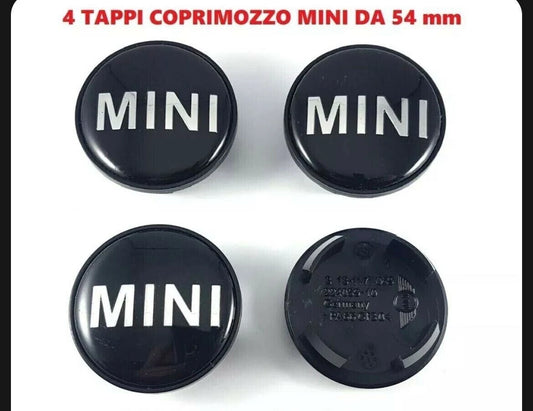 4 Tappi Cerchi Lega 54mm per Mini Cooper One SD Countryman Neri - Nuovo