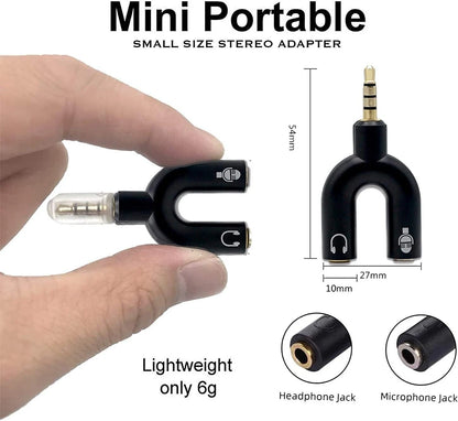 Adattatore Sdoppiatore Cuffie Jack 3.5mm TRRS per Microfono e Audio PC