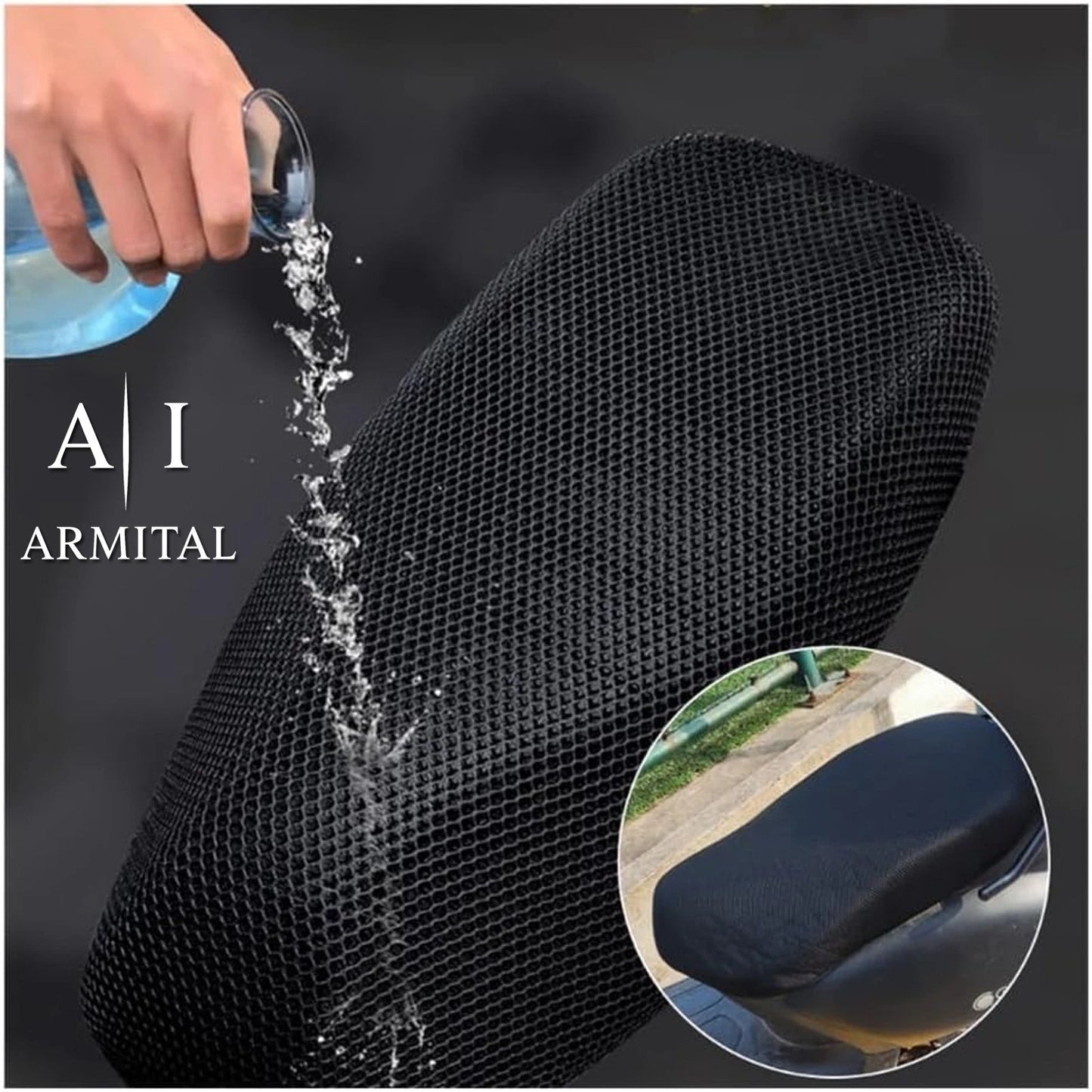 Coprisella Moto Universale 3D Mesh Traspirante Anti-UV e Antiscivolo Scooter