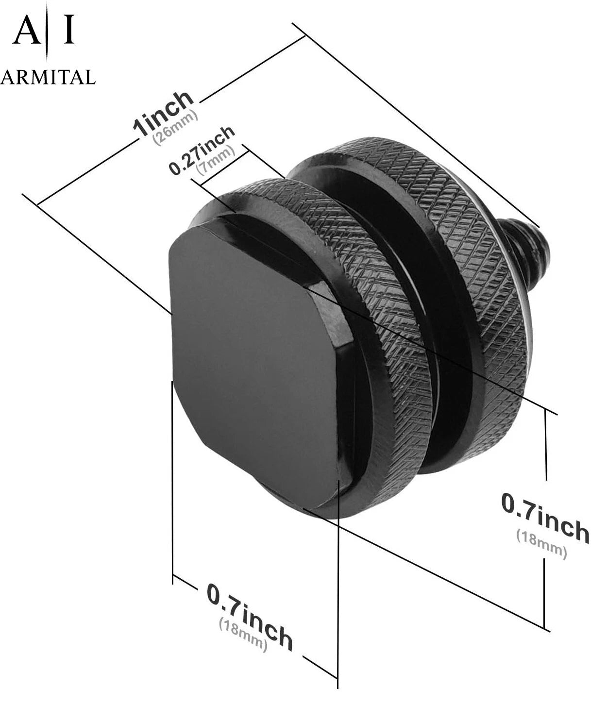 2x Adattatori Universali Hot Shoe a Vite 1/4 Pollici per Fotocamere DSLR e Rig