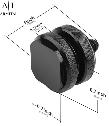 2x Adattatori Universali Hot Shoe a Vite 1/4 Pollici per Fotocamere DSLR e Rig