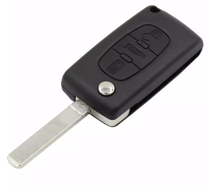Guscio Chiave Compatibile Peugeot 207 307 308 407 607 Partner - Scocca Ricambio 3 Tasti con Lama a Punta Senza Vano Batteria