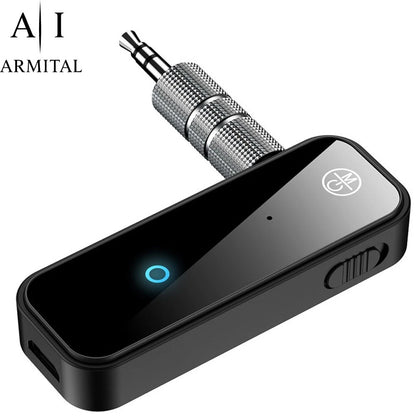 Adattatore Ricevitore Bluetooth 5.0 AUX per Auto Stereo Microfono Integrato HD