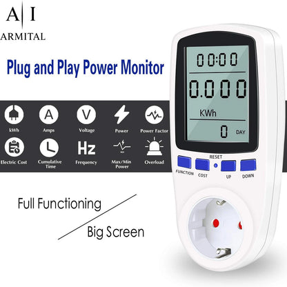 Wattmetro Digitale 220V 16A Misuratore Consumi Energetici LCD 3680W Presa EU