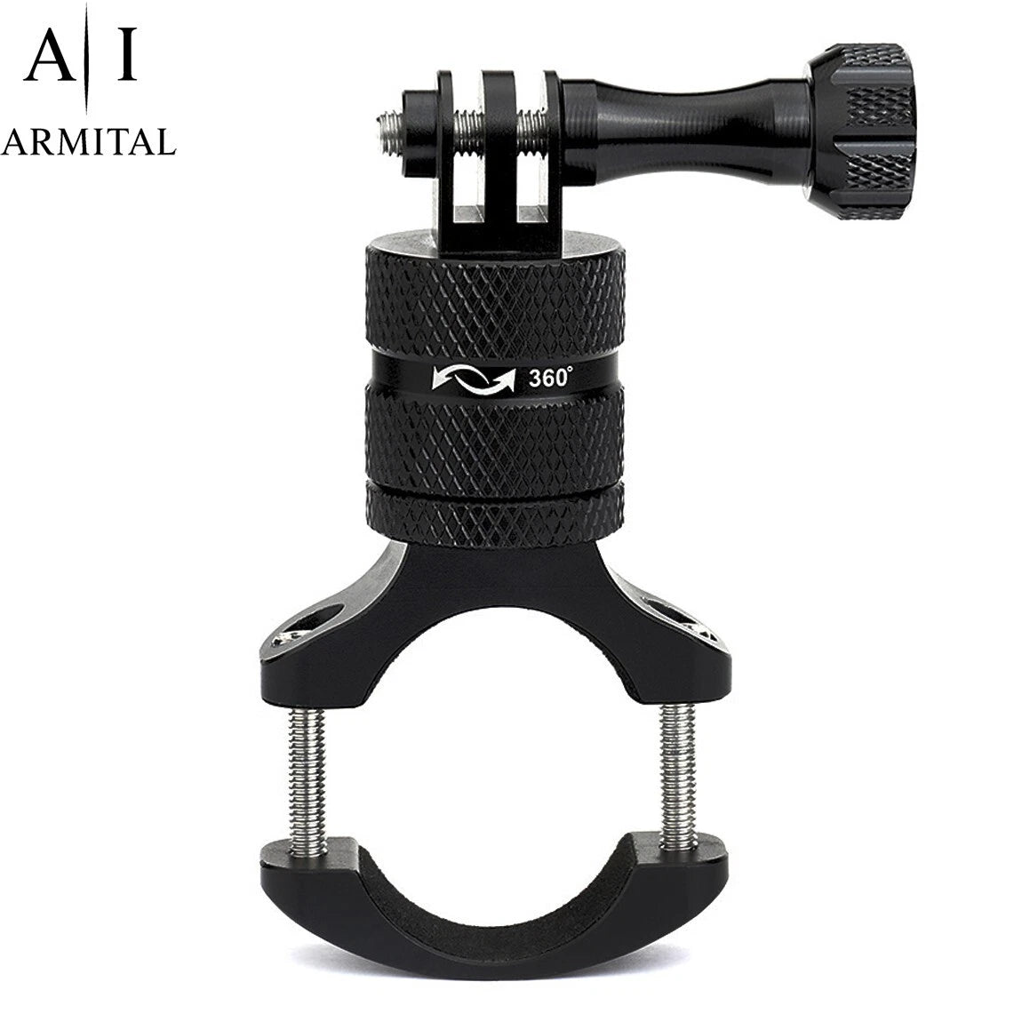Supporto Manubrio Moto e Bici per Action Cam Rotazione 360 Gradi in Alluminio