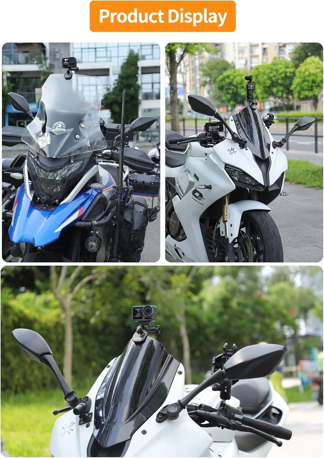 Supporto Moto CNC Universale per Action Cam e Smartphone Attacco Parabrezza