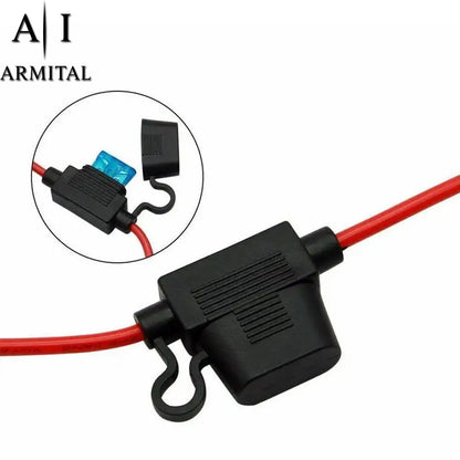 Cavo SAE 2 Pin 12V con Terminali ad Anello e Fusibile 10A per Moto e Auto