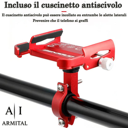 Supporto Smartphone per Bici e Moto in Alluminio con Rotazione 360 Gradi Nero