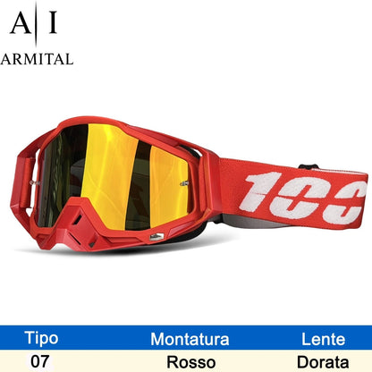 Maschera Motocross Professionale Antiappannamento UV400 Occhiali Da Sci E MTB Outdoor Protezione Totale