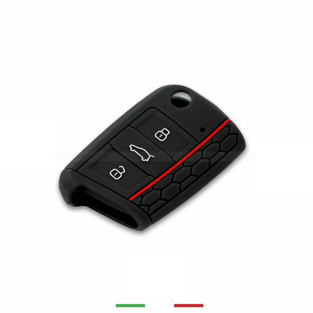 Guscio Protettivo In Silicone Per Chiave Volkswagen Golf 7 GTI Polo Tiguan Seat - Custodia Morbida 3 Tasti Antiurto E Antigraffio