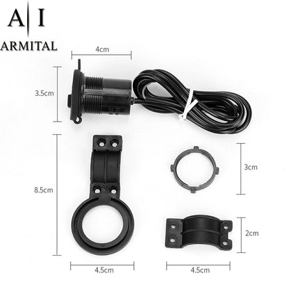 Caricatore USB Moto Impermeabile 12V 24V Presa Ricarica Smartphone GPS Tablet