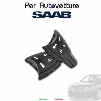 Guscio Cover Telecomando Compatibile Con Saab 9-3 E 9-5 Ricambio Custodia 4 Tasti Senza Lama Nero Alta Qualità