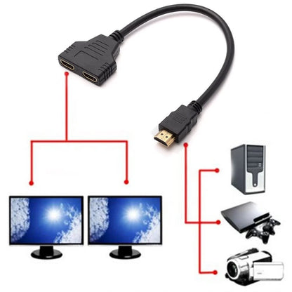 Splitter HDMI 1 Maschio a 2 Femmine Cavo Sdoppiatore Segnale Mirroring 30cm
