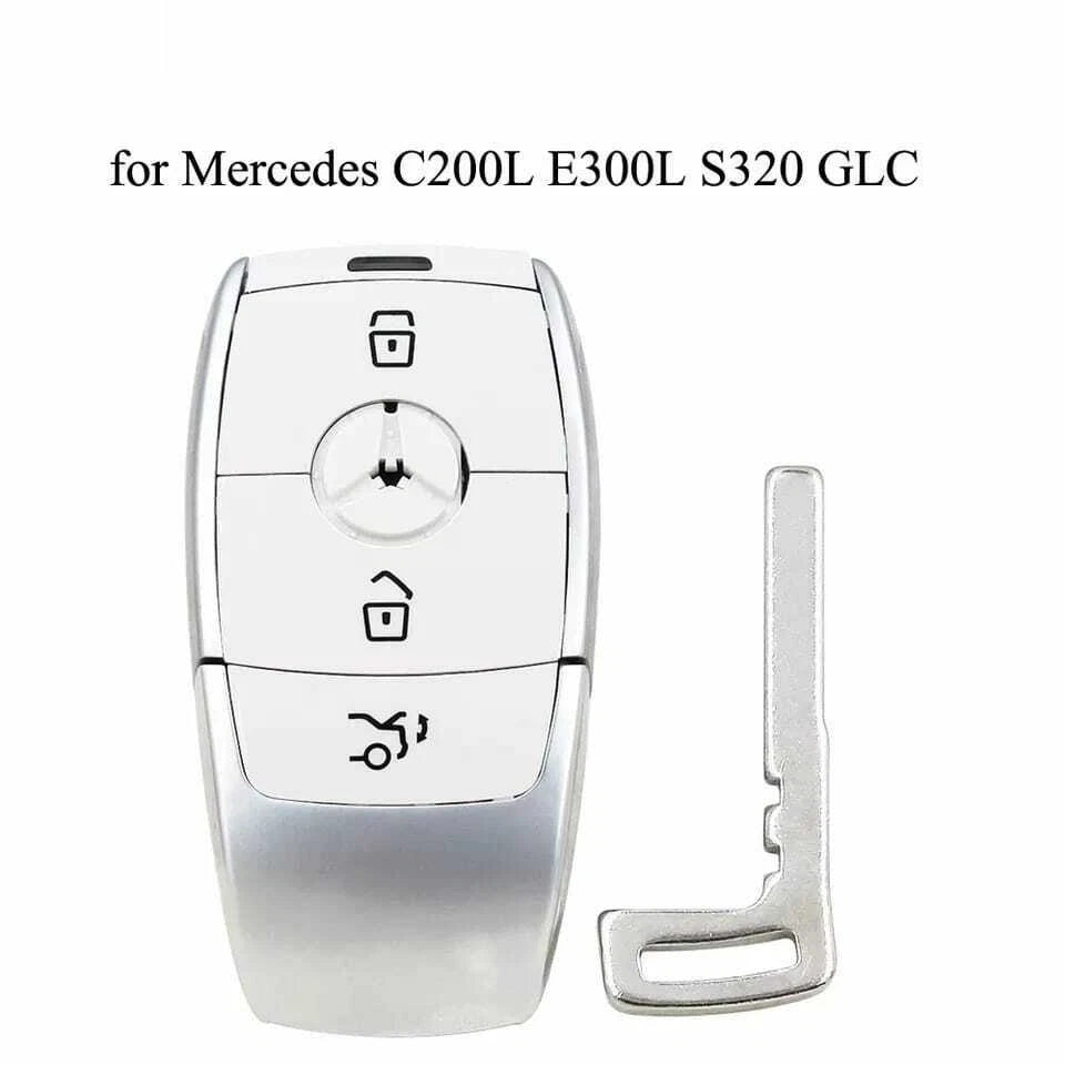 Guscio Telecomando Compatibile Con Mercedes Classe A C GLC Ricambio Chiave 3 Tasti Con Lama Bianca