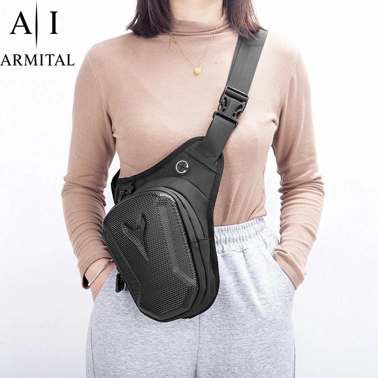 Borsa Gamba Moto Rigida Impermeabile Marsupio Coscia Tracolla Multiuso 3 in 1