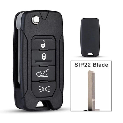 Guscio Cover Telecomando Compatibile Con Jeep Renegade E Compass Ricambio Chiave 4 Tasti Con Lama Vergine Alta Qualità
