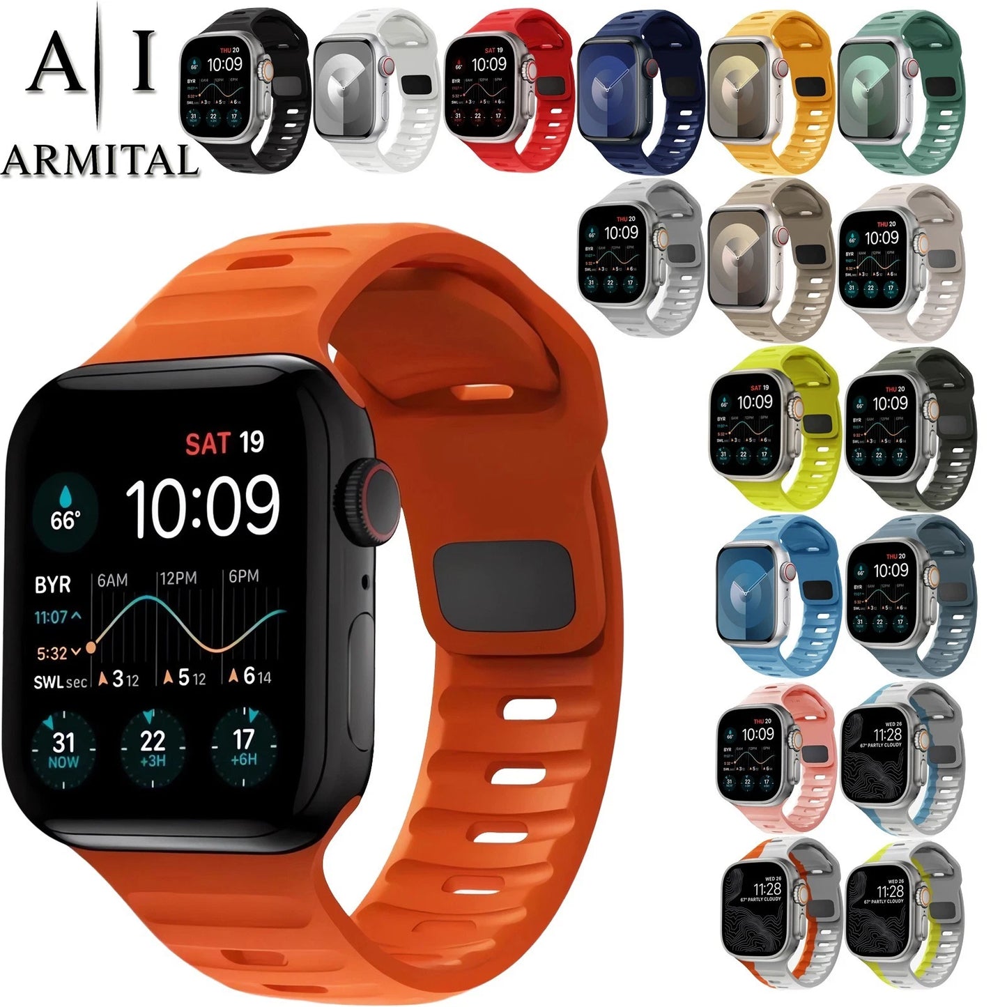 Cinturino Sportivo Traspirante per Apple Watch Silicone Morbido 38-49mm