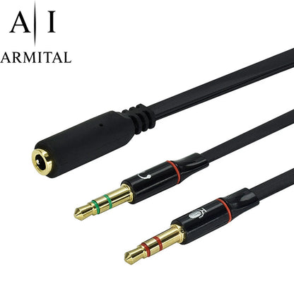 Adattatore Sdoppiatore Audio Jack 3.5mm Y Cavo per Cuffie e Microfono PC Laptop