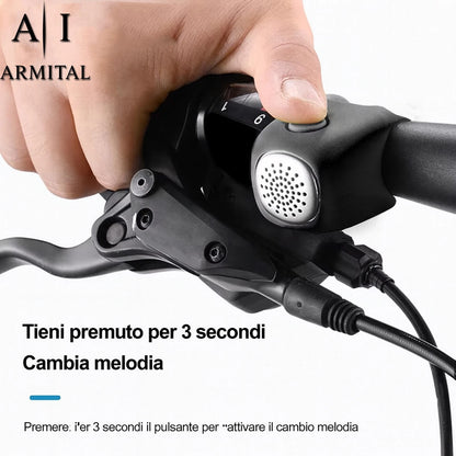 Clacson Elettrico per Bici e Monopattino 120dB Impermeabile in Silicone con 3 Suoni e Gancio Universale