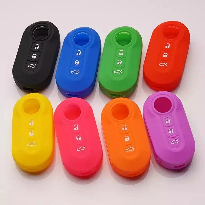 Guscio Protettivo Per Chiave Auto Fiat Panda Grande Punto 500 Evo 500L Bravo Doblo In Silicone Colorato