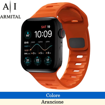Cinturino Sportivo Traspirante In Silicone Ipoallergenico Per Apple Watch Serie 1-11 Ultra SE 38-49mm Morbido Resistente All'Acqua