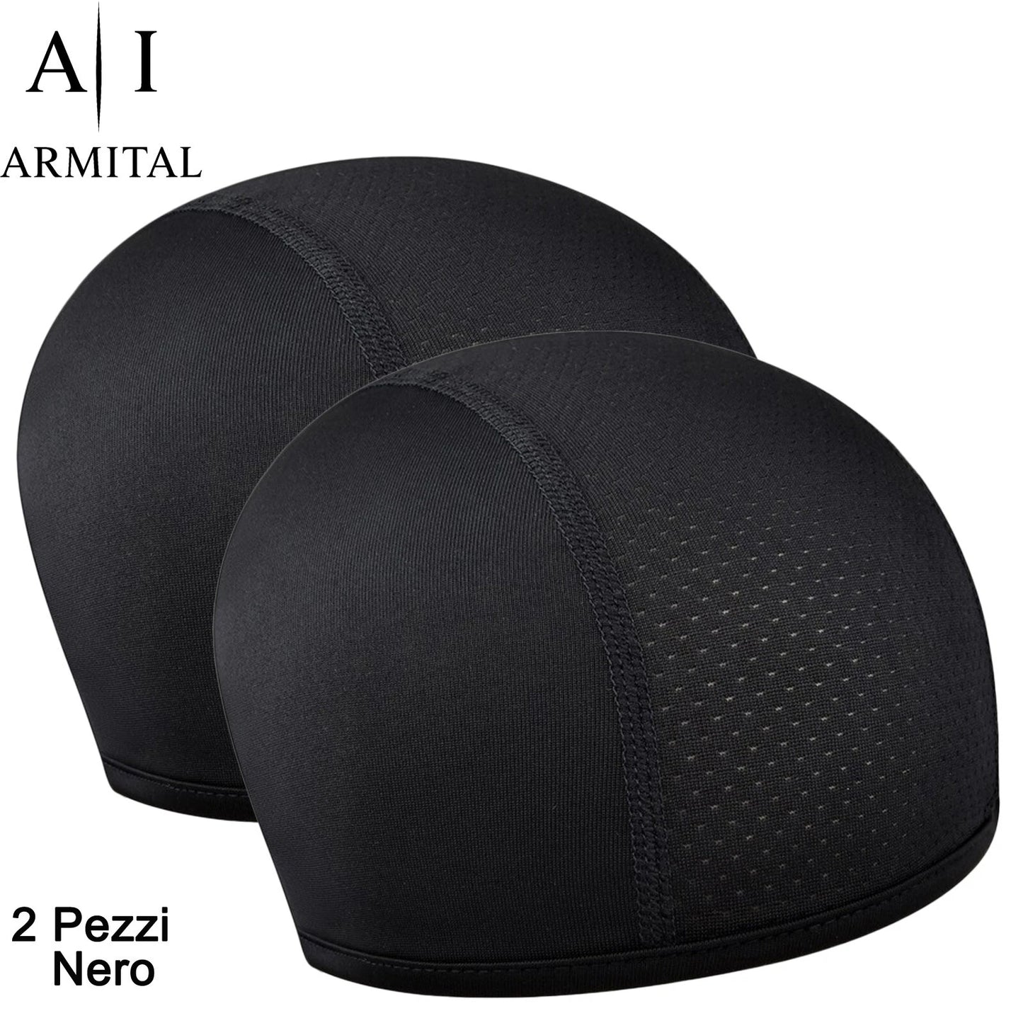 Sottocasco Moto Estivo Traspirante Nero Unisex In Tessuto Tecnico Ad Asciugatura Rapida Per Casco Integrale E Jet