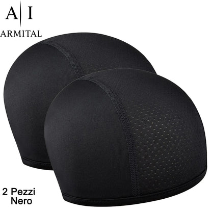 Sottocasco Moto Estivo Traspirante Nero Unisex In Tessuto Tecnico Ad Asciugatura Rapida Per Casco Integrale E Jet