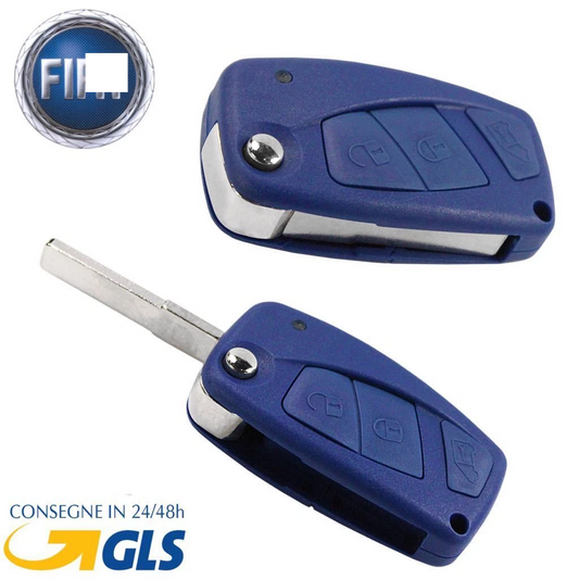 Guscio Chiave Compatibile Per Fiat 3 Tasti Con Lama A Scatto - Ricambio Qualità Premium Per Punto Panda Grande Punto Ducato Stilo