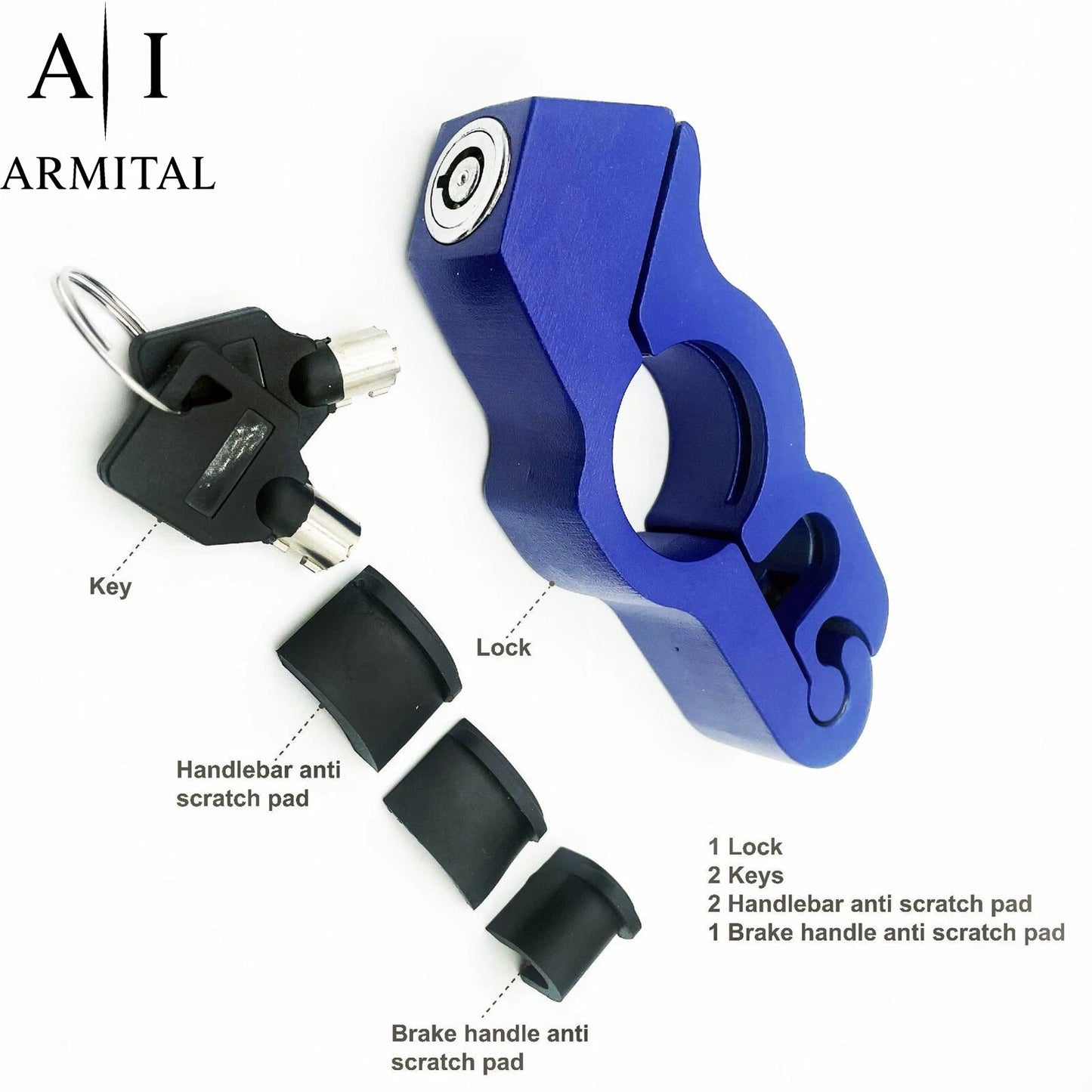 Blocco Antifurto Universale Moto e Scooter in Alluminio CNC per Freno e Frizione