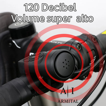 Clacson Elettrico Per Bicicletta 120dB Con Allarme Antifurto Impermeabile Ricaricabile USB Per MTB Bici Da Corsa E City Bike