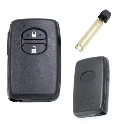 Guscio Chiave Telecomando Per Toyota Keyless 2 Tasti Con Lama Vergine Ed Elettronica Interna - Ricambio Compatibile Per Auris Prius E Land Cruiser