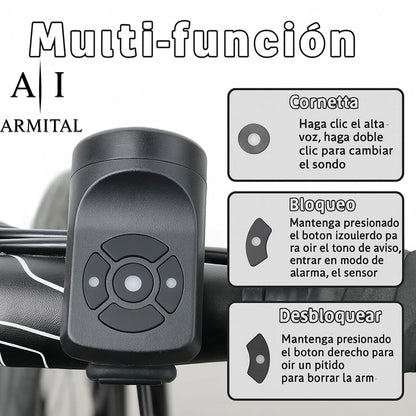 Clacson Elettrico Per Bicicletta 120dB Con Allarme Antifurto Impermeabile Ricaricabile USB Per MTB Bici Da Corsa E City Bike