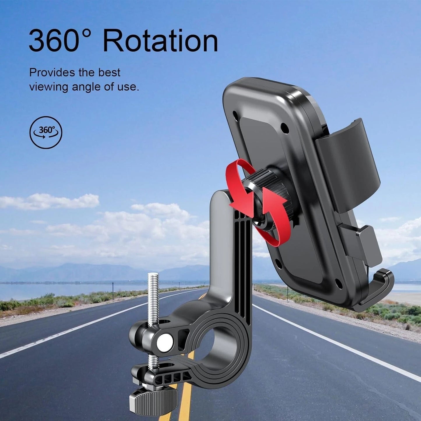 Supporto Smartphone Universale Per Moto E Bici Con Rotazione 360 Gradi E Sistema Di Blocco Automatico Rapido