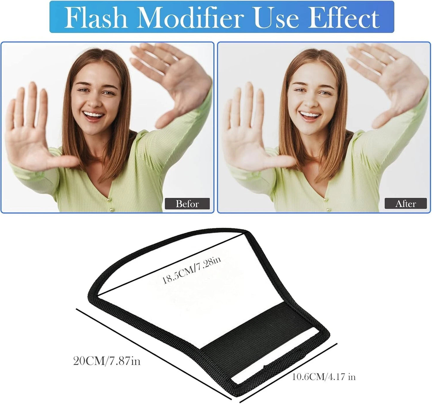 Diffusore Flash Universale Riflettore Argento e Bianco per Canon Nikon Sony