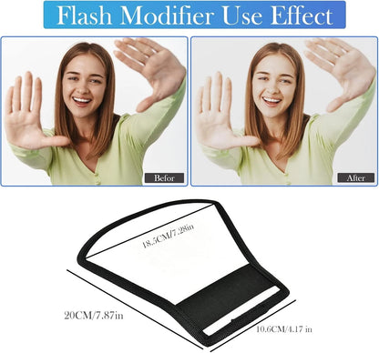 Diffusore Flash Universale Riflettore Argento e Bianco per Canon Nikon Sony