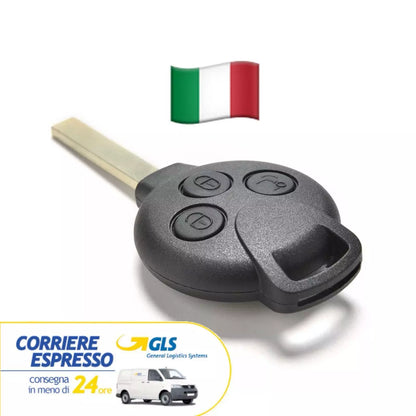 Guscio Chiave Compatibile Per Smart Fortwo Coupé Cabrio E Forfour - Scocca Ricambio 3 Tasti In Abs Alta Qualità