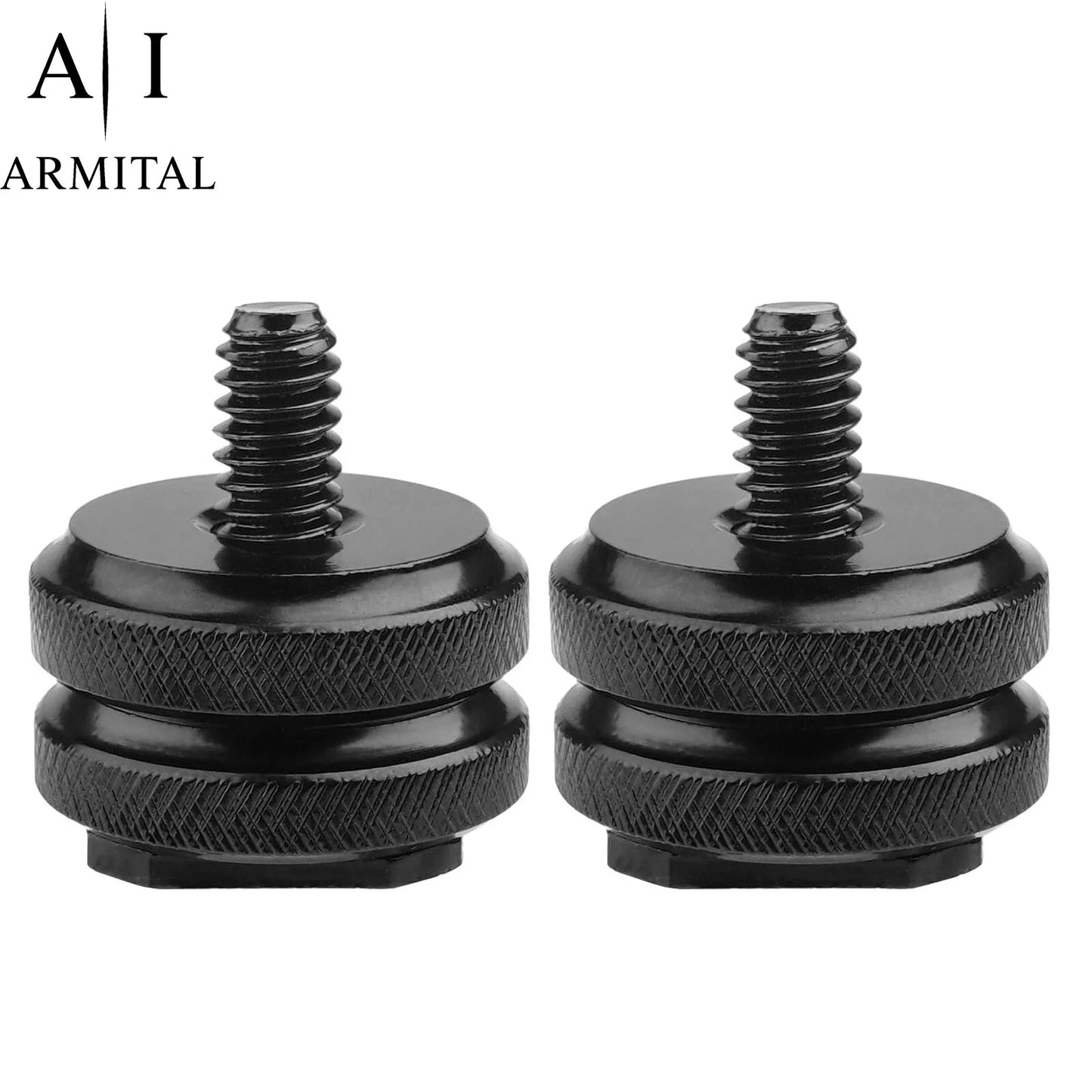 2x Adattatori Universali Hot Shoe a Vite 1/4 Pollici per Fotocamere DSLR e Rig
