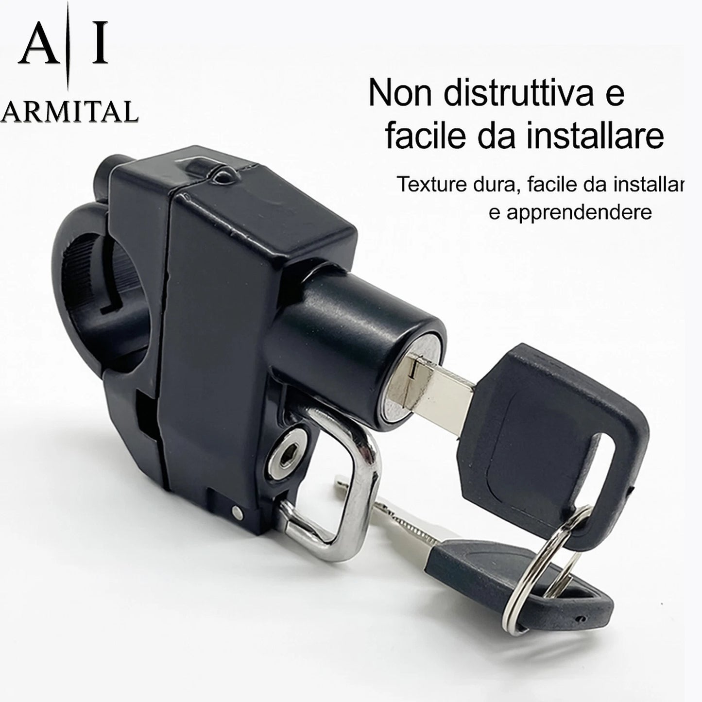 Lucchetto Universale Per Casco Moto E Scooter In Lega Di Alluminio Antifurto Sottosella Con Doppia Chiave